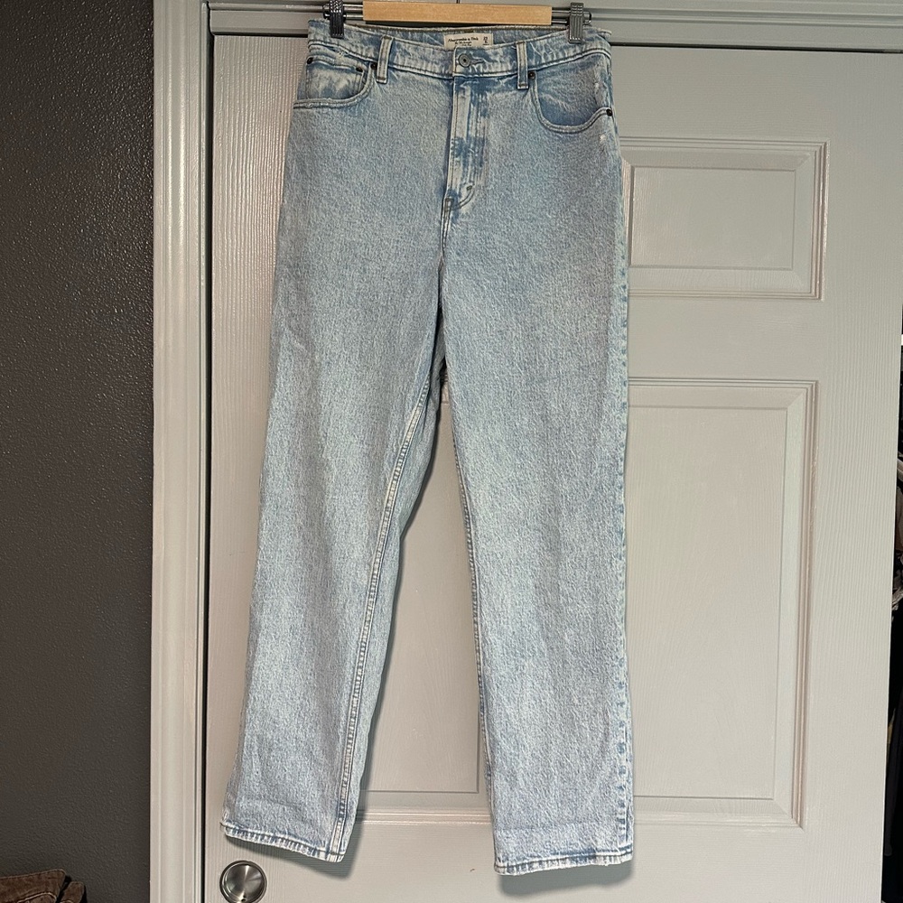 Abercrombie & Fitch Women's Sky Blue High Rise Jeans